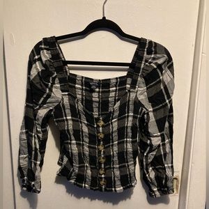 American Eagle Plaid Crop Top